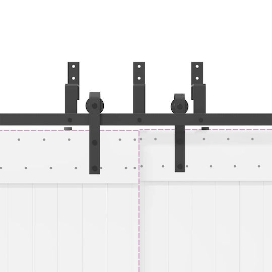 vidaXL Schiebetürmechanismus Für Türknaufe 213.5cm Schwarz