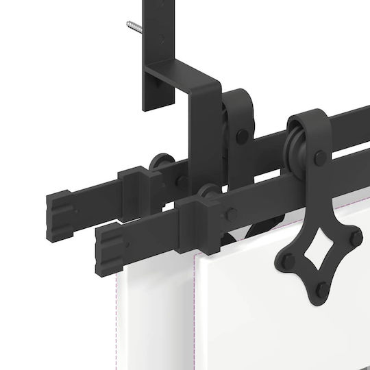 vidaXL Sliding Door Mechanism for Middle Door 305cm Black