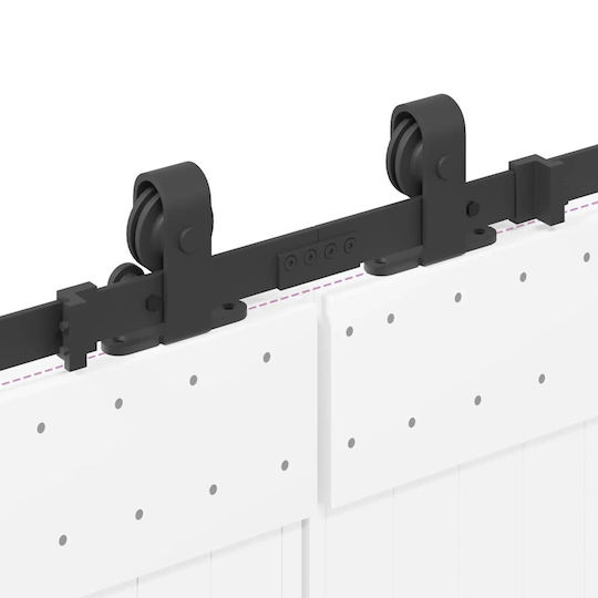 vidaXL Sliding Door Mechanism for Middle Door 427cm Black