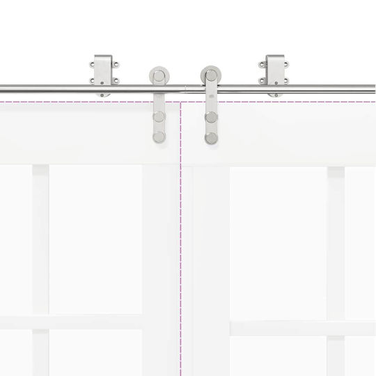 vidaXL Sliding Door Mechanism for Middle Door 200cm Silver