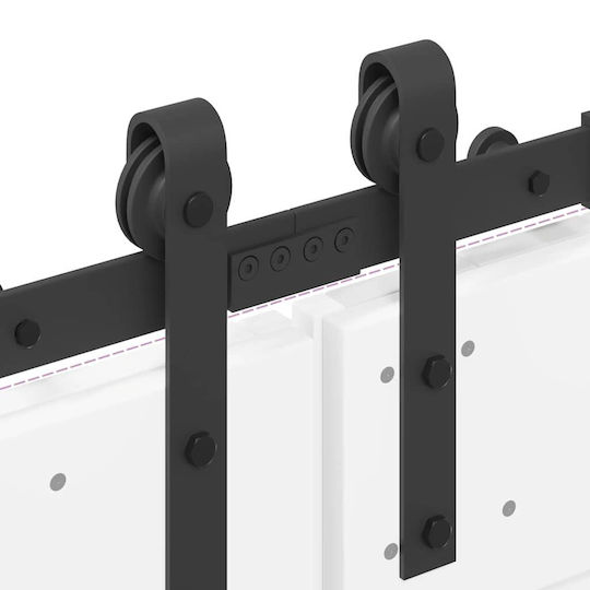 vidaXL Schiebetürmechanismus Für Türknaufe 366cm Schwarz