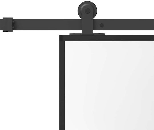Vidaxl Sliding Door Hardware Set 76x205 Cm Glass & Aluminum Black