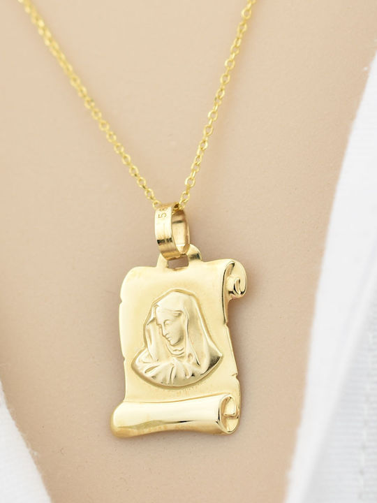 Goldjewels Halskette Amulett Göttliche Mutter aus Gold 14K