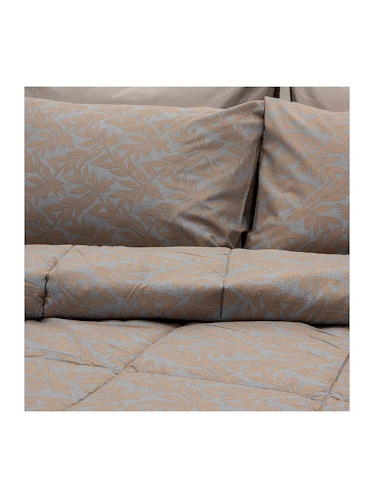 Lino Home Duvet Single 160x240cm Leafy Coral