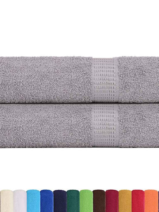 vidaXL 2pc Bath Towel Set 100x150cm. Grey