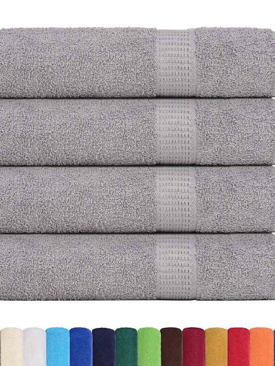 vidaXL 4pc Bath Towel Set 100x150cm. Grey