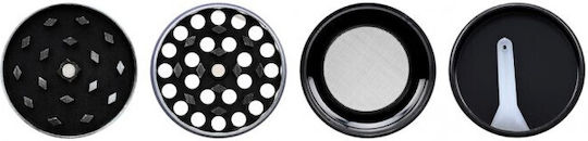 Atomic Metal Engraved Grinder 40mm 4 Parts 0212584 Tobacco Grinder Design A