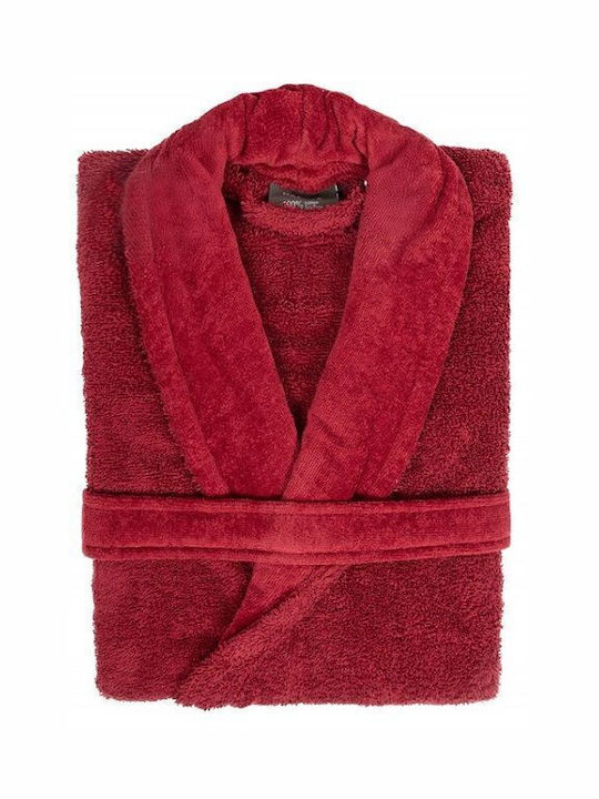Viokarpet Bathrobe with Collar Burgundy