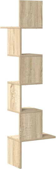 Ъглово Стенно Рафт Кафяв 32x32x127.5см