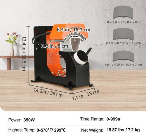 Vevor Automatic Hat Press 3 Heating Pads Design Transfer Zdkmj62439331u4gjv2