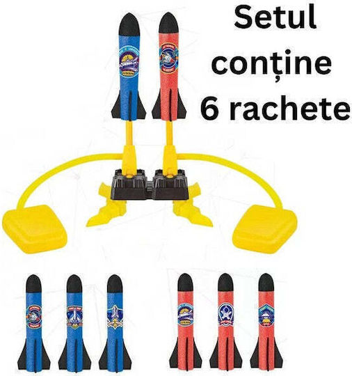 Toy Kids Rocket Launcher Foot Two Launchers 6 Rockets Without Light