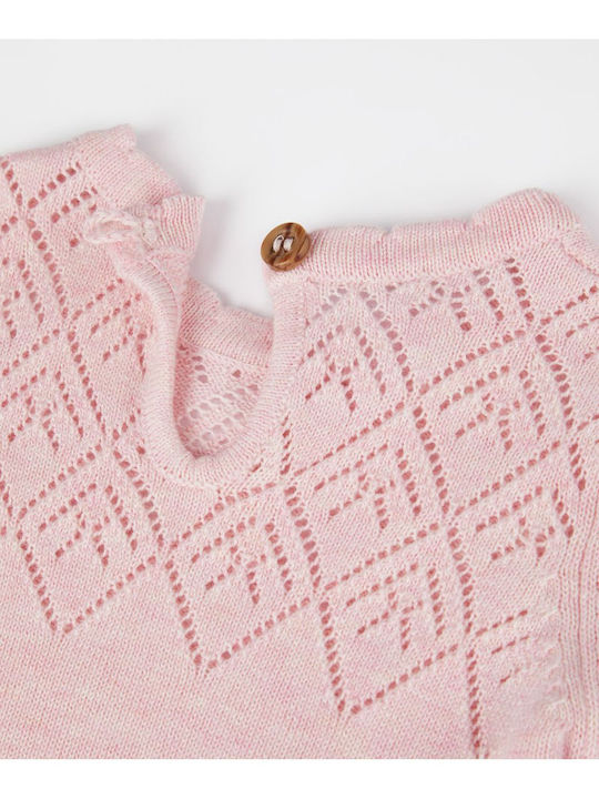 Kids Dress Long Sleeve Knitted Pink