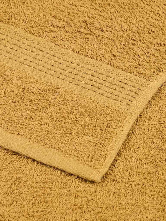 vidaXL Bath Towel 100x200cm Gold 10 Pieces Weight 360gr/m²
