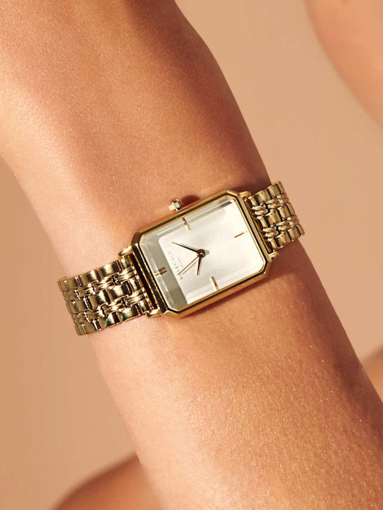Rosefield The Elles Women's Watch with Gold Metal Bracelet