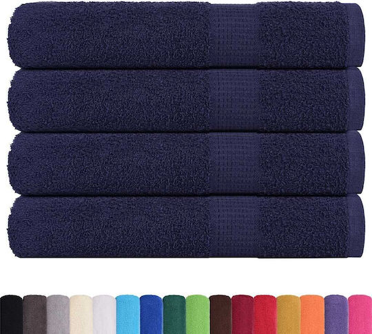 vidaXL Set 4 Hotel Pool and Beach Towels 200x80 cm Blue