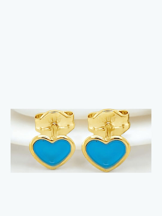Xryseio Cercei pentru copii Studs Inima din Aur 14K