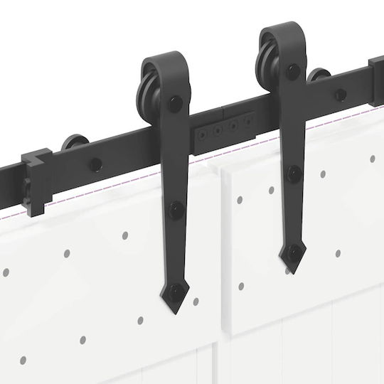 vidaXL Μηχανισμός Συρόμενης Μεσόπορτας 427cm Μαύρος