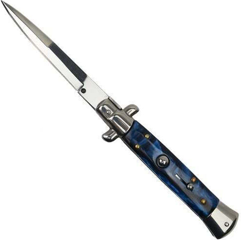 Blue Marble Automatic Knife Stiletto Blade 33 Cm