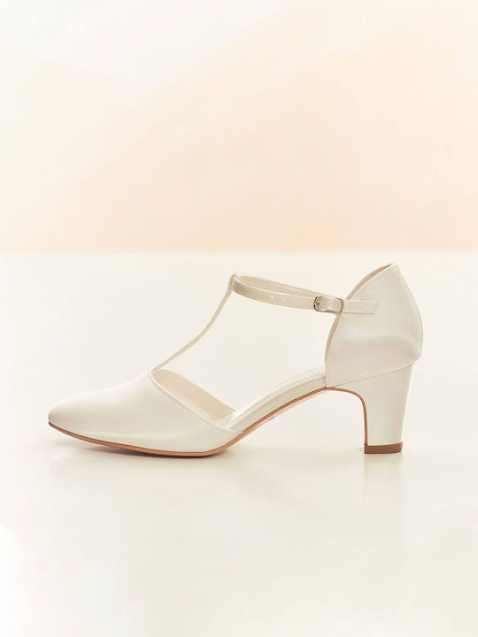Aura Pumps mit Riemen & Mittelhoher Absatz in Beige