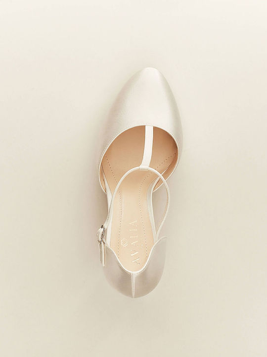 Aura Pumps mit Riemen & Mittelhoher Absatz in Beige