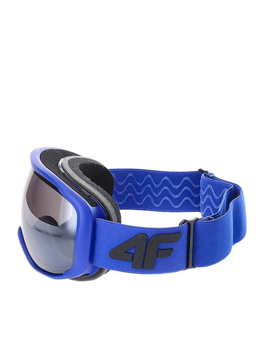 4F U042 Ski & Snowboard Goggles Kids Blue with Lens in Blue Color
