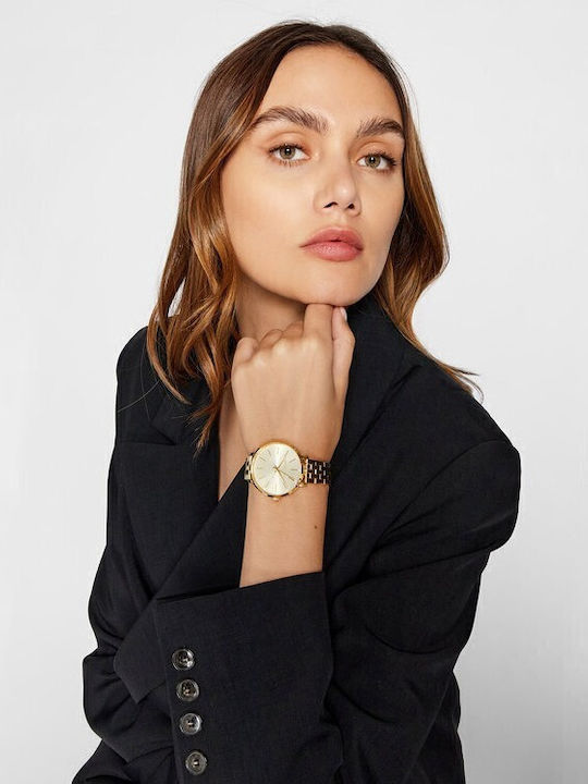 Michael Kors Pyper Women's Watch with Gold Metal Bracelet