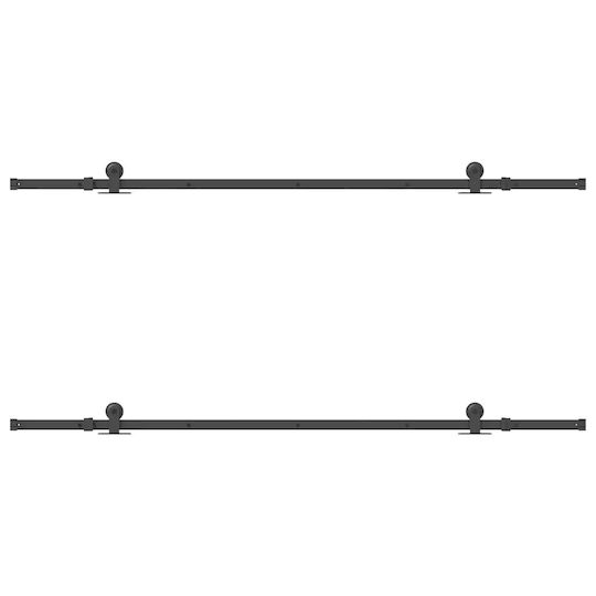 vidaXL vidaXL Sliding Door Mechanism for Middle Door 213.5cm Black