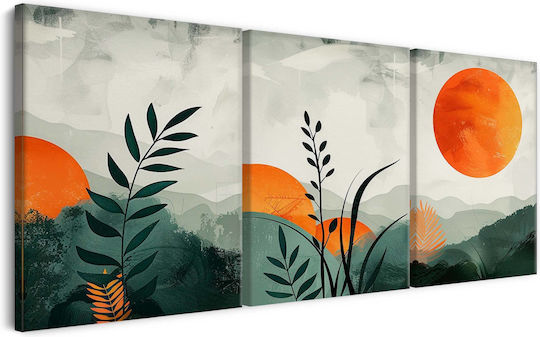 Decowalls Τρίπτυχος Πίνακας σε Καμβά 60x120cm