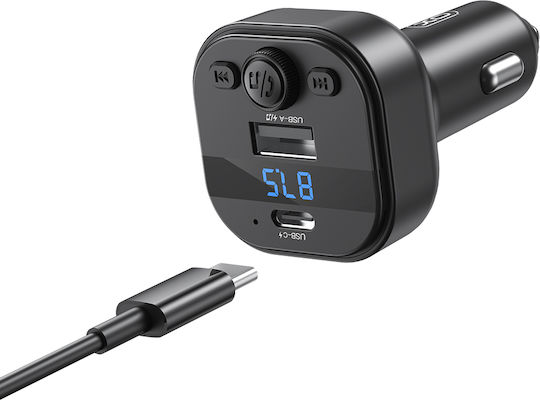 XO FM Transmitter Αυτοκινήτου BCC18 + Type-C Σετ με Bluetooth / Type-C