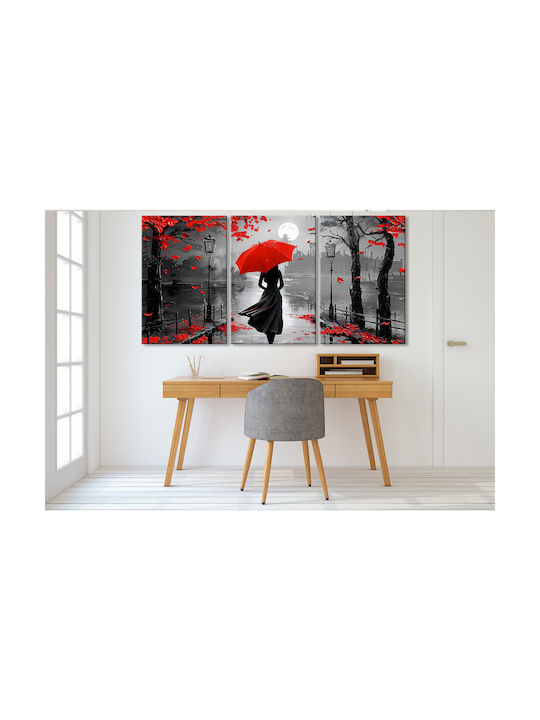 Decowalls Τρίπτυχος Πίνακας σε Καμβά 60x120cm