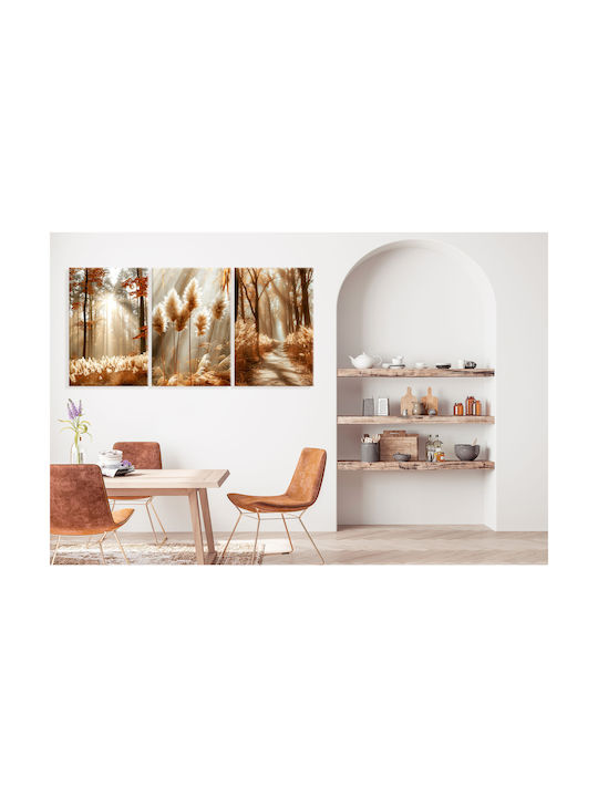 Decowalls Τρίπτυχος Πίνακας σε Καμβά 60x120cm