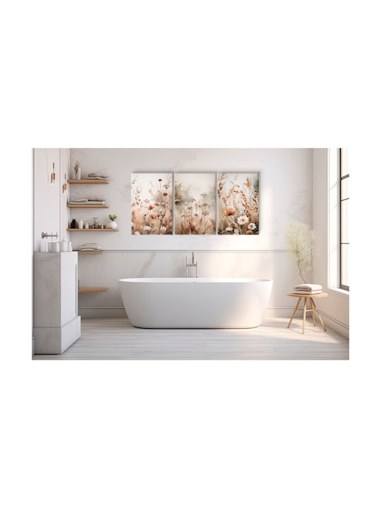 Decowalls Τρίπτυχος Πίνακας σε Καμβά 60x120cm