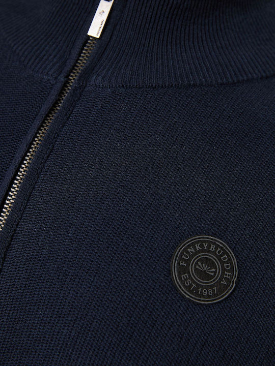 Men's Knitted Cardigan Navy Blue