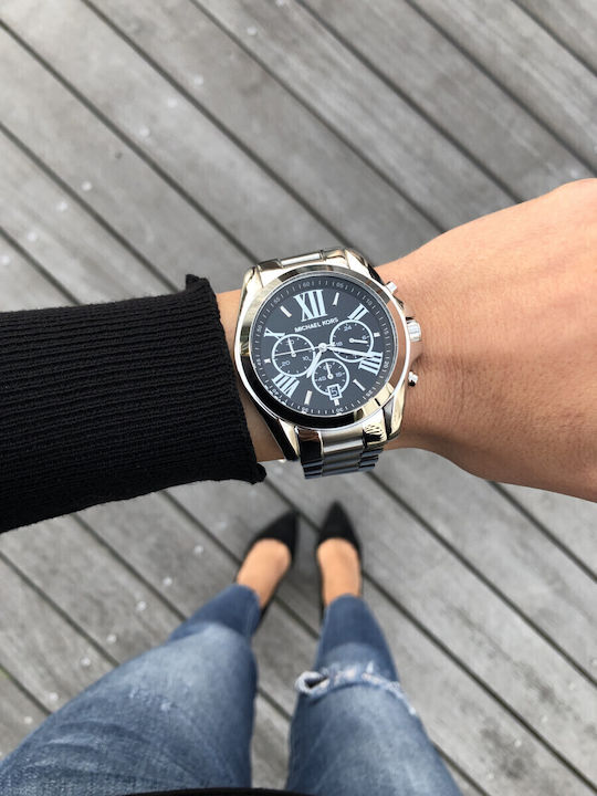 Michael Kors Bradshaw Ρολόι Μπαταρίας με Μεταλλικό Μπρασελέ