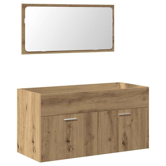 vidaXL Bathroom Cabinet L90xW38.5xH46cm Oak