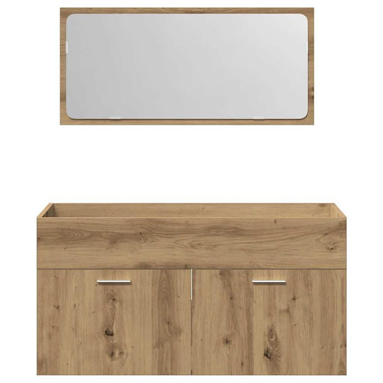 vidaXL Bathroom Cabinet L90xW38.5xH46cm Oak
