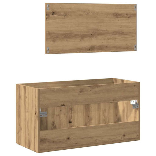 vidaXL Bathroom Cabinet L90xW38.5xH46cm Oak
