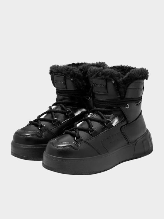 Women's Ankle Boots Platform & Fur Black