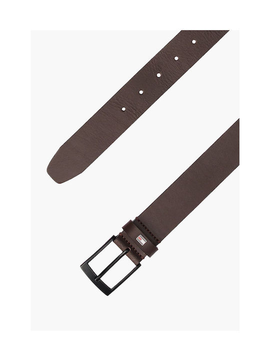 Tommy Hilfiger Men's Knitted Leather Belt Brown