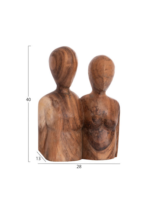 HomeMarkt Decorative Figure made of Wood Parr 28x13x40cm 1pcs