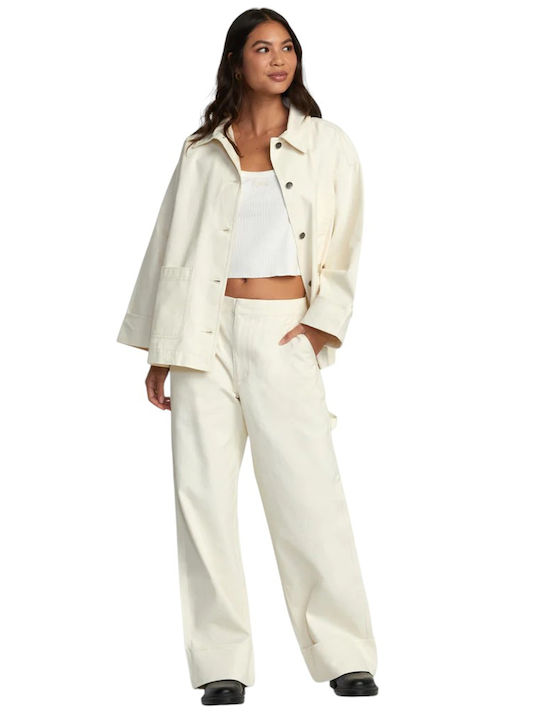 Dama Tesatura Pantaloni Cream