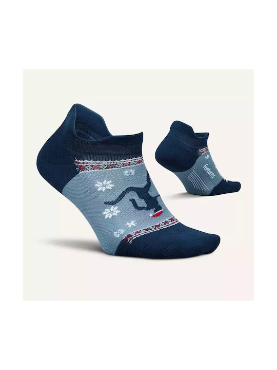 Feetures Light Cushion Tab Athletic Socks Blue 1 Pair