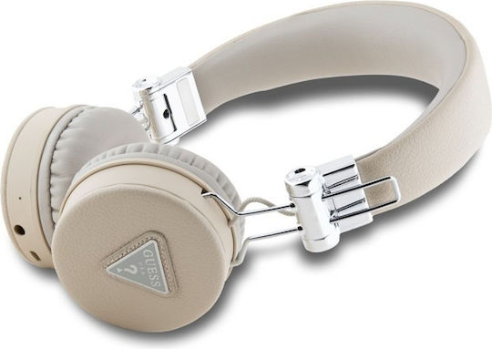 Guess Triangle Round Fără fir / Cu fir On Ear Căști cu 32 ore de Funcționare Bej