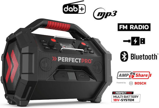 PerfectPro OCT-18V Tragbares Radio DAB+ mit Bluetooth Schwarz