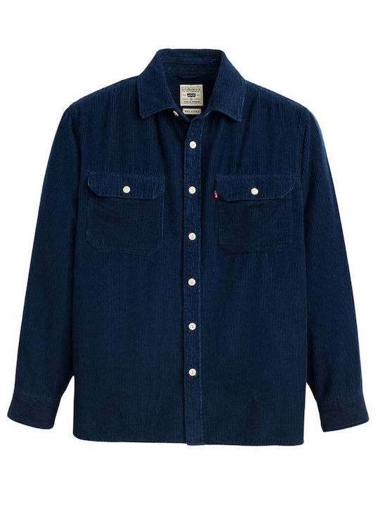 Jackson Worker Overshirt Long-sleeved Corduroy Shirt Navy Blue