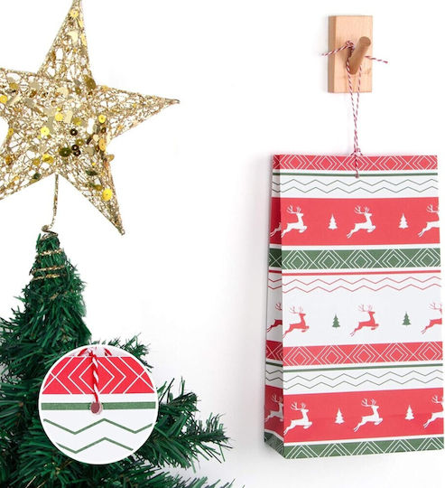 Paper Christmas Bag for Gift Multicolored 18x31cm. 24pcs