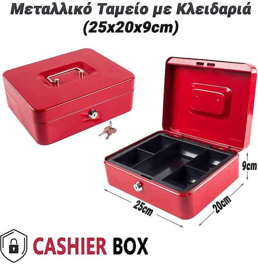 Kassenschrank mit Schloss 1124.034 Rot