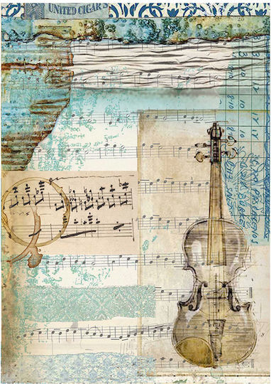 Σετ 8 Ριζόχαρτα Ντεκουπάζ Stamperia 10.5×14.8cm Backgrounds Music