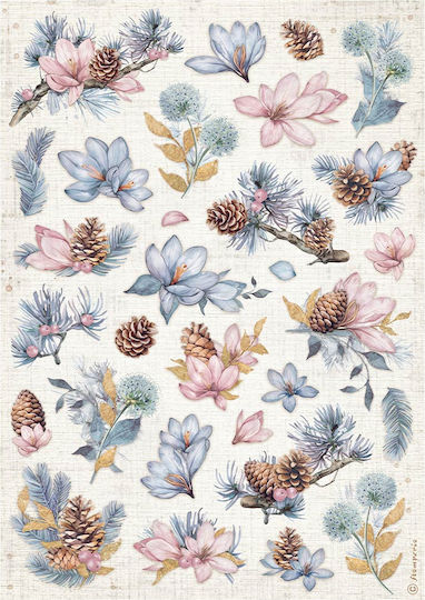 Set aus 6 Decoupage-Reispapieren Stamperia 21x29cm A4 Create Happiness Dewdrops