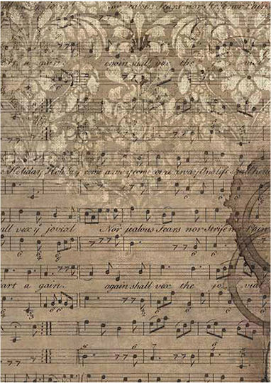 Σετ 8 Ριζόχαρτα Ντεκουπάζ Stamperia 10.5×14.8cm Backgrounds Music